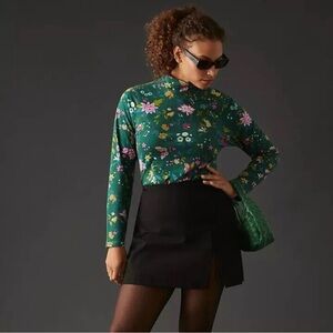 Anthropologie Maeve Printed Turtleneck Top sz 1X‎ NWOT